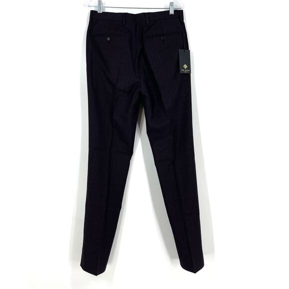 Ted Baker London Debonair Check Wool Trousers Dark Red Men's 30L NWT - Picture 3 of 9